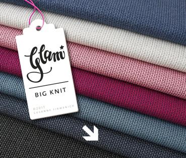 Bio Jacquard Jersey - Big Knit Knit - navy/mittelgrau - GLAM - Hamburger Liebe